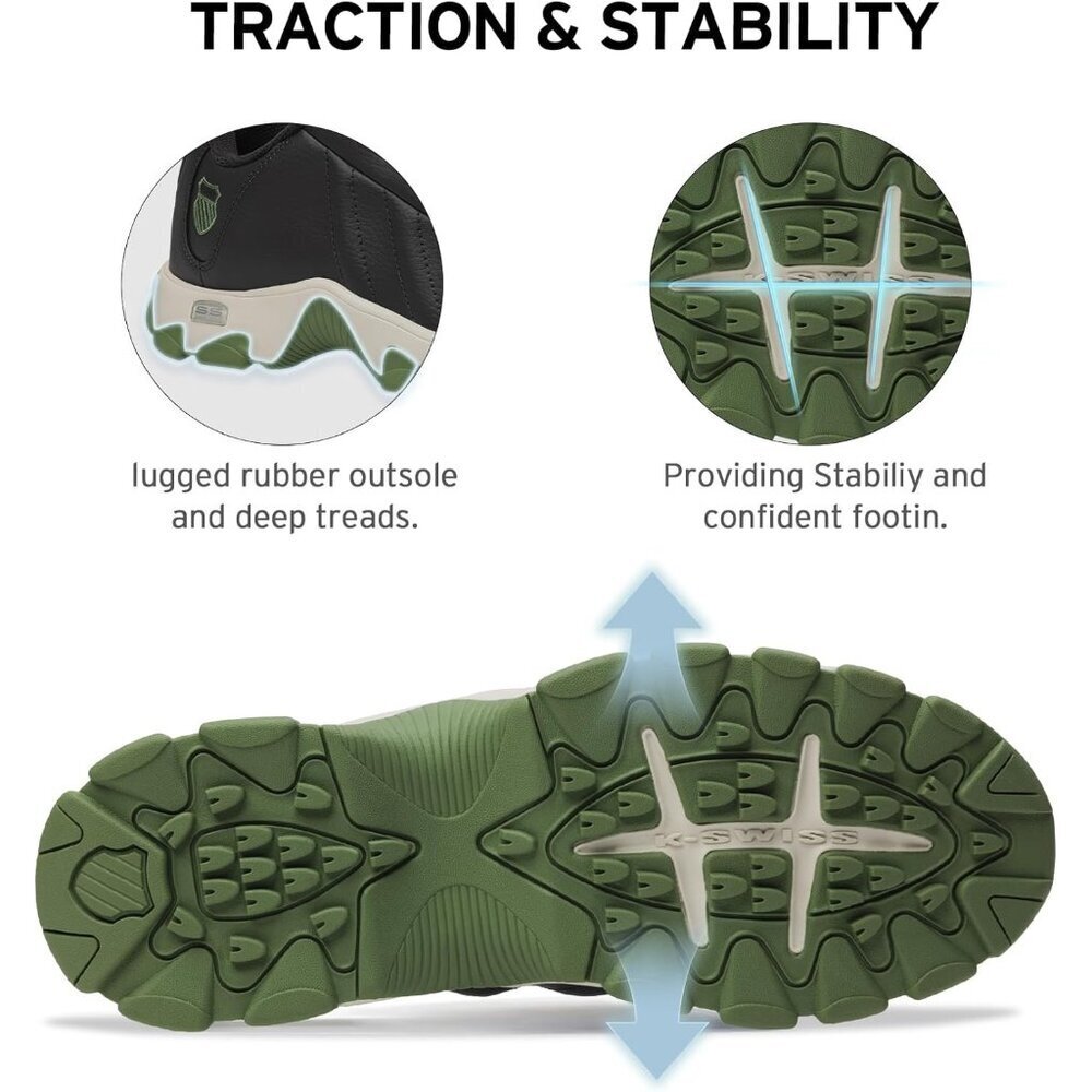 K-swiss Men's Sky/black Wide Tennis Dad Walking Leather Upper Sneaker Shoes - Picture 3 of 6